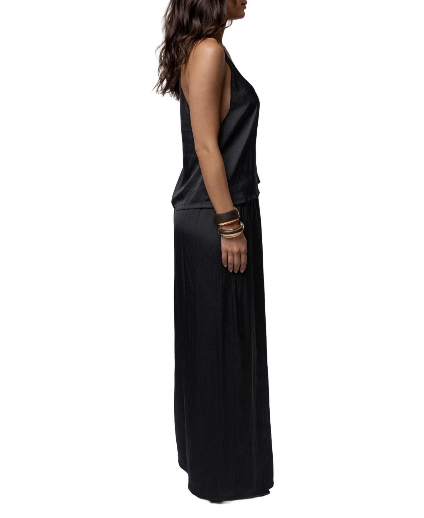 Женский топ JLUXLABEL Open Coast Scoop Neck Satin, цвет: Чёрный — фото 6