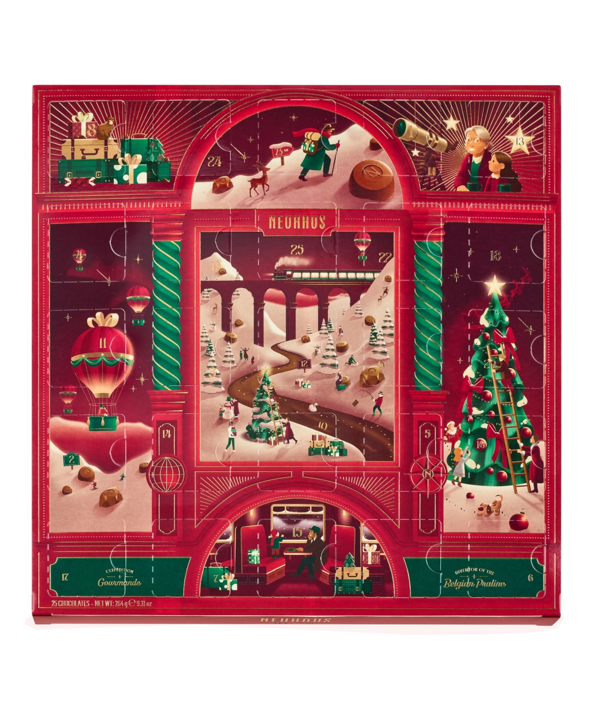 Neuhaus Holiday Assorted Chocolate Classic Advent Calendar, 25 Pieces