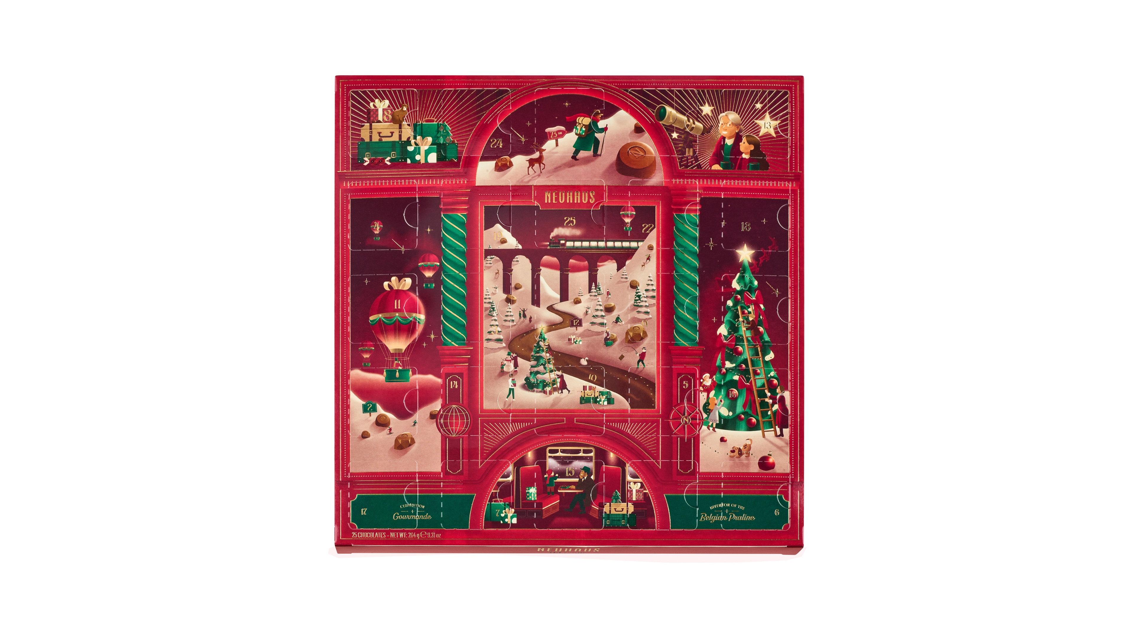 Neuhaus Holiday Assorted Chocolate Classic Advent Calendar, 25 Pieces