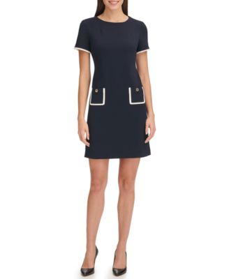 Petite Short-Sleeve Shift Dress