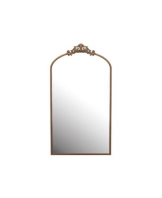 Arched Wall Mirror Ornate Baroque Metal Frame Garland Accent Dressing Mirror Hooks for Entryway Living Room Bedroom