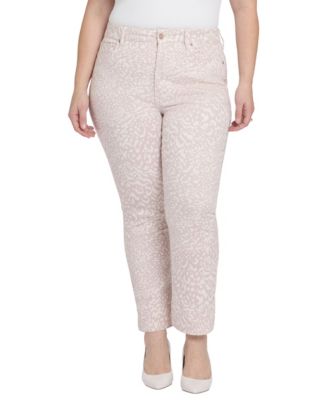 Plus Size Billie Mini High-Rise Animal-Print Straight-Leg Jeans