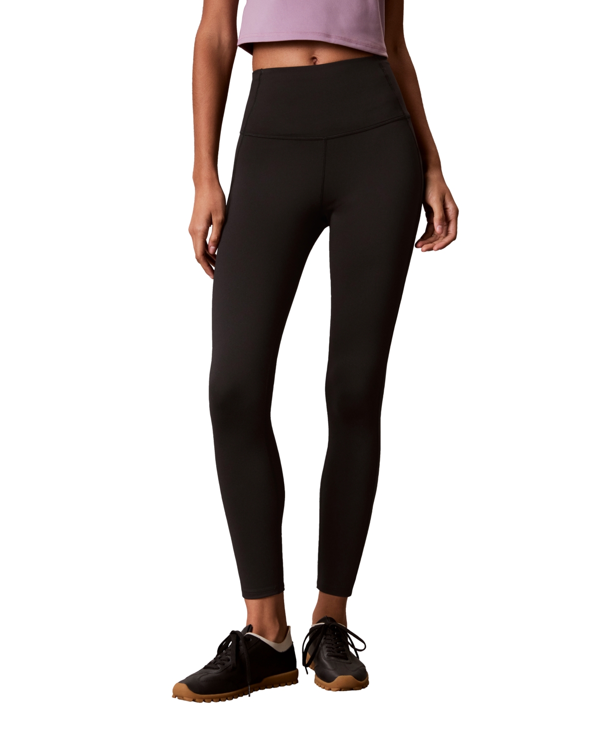 Calvin Klein Performance Women's Soft Sport High-Rise 7/8 Leggings with Pockets - Black