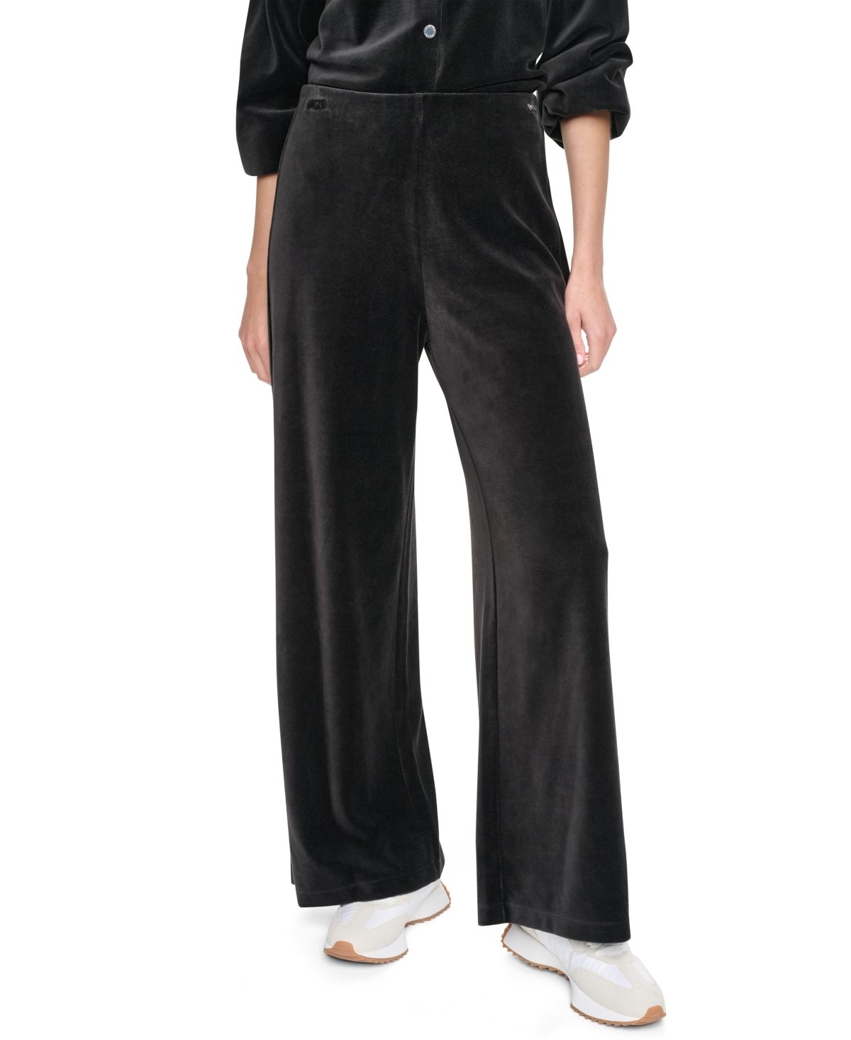 Dkny Jeans Women's High-Rise Wide-Leg Pants - Black