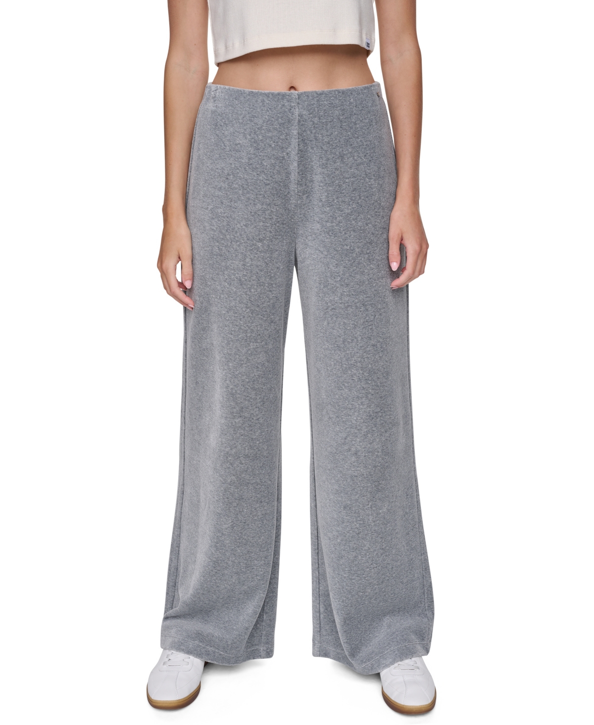 Dkny Jeans Women's High-Rise Wide-Leg Pants - Trim Gray Heather