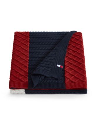 Mixed Knit Flag Throw Blanket, 70" x 50"