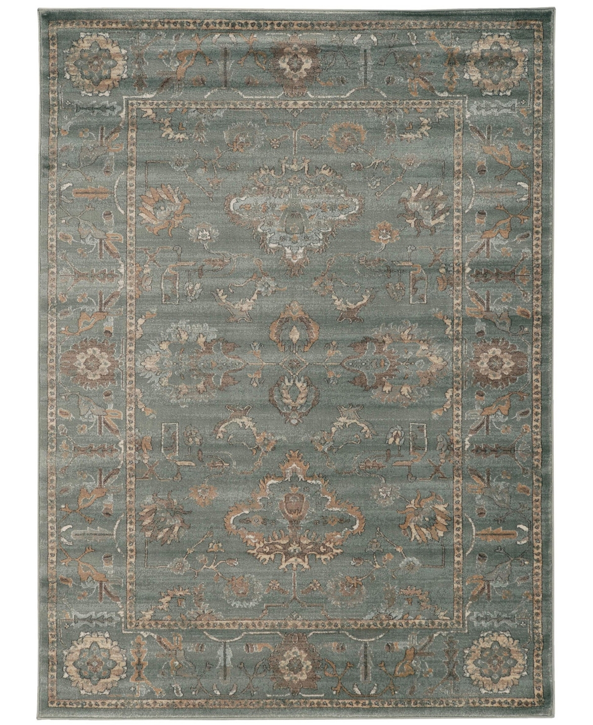 Closeout! Km Home 3562/0051/Green Cantu Green 5'3" x 7'3" Area Rug