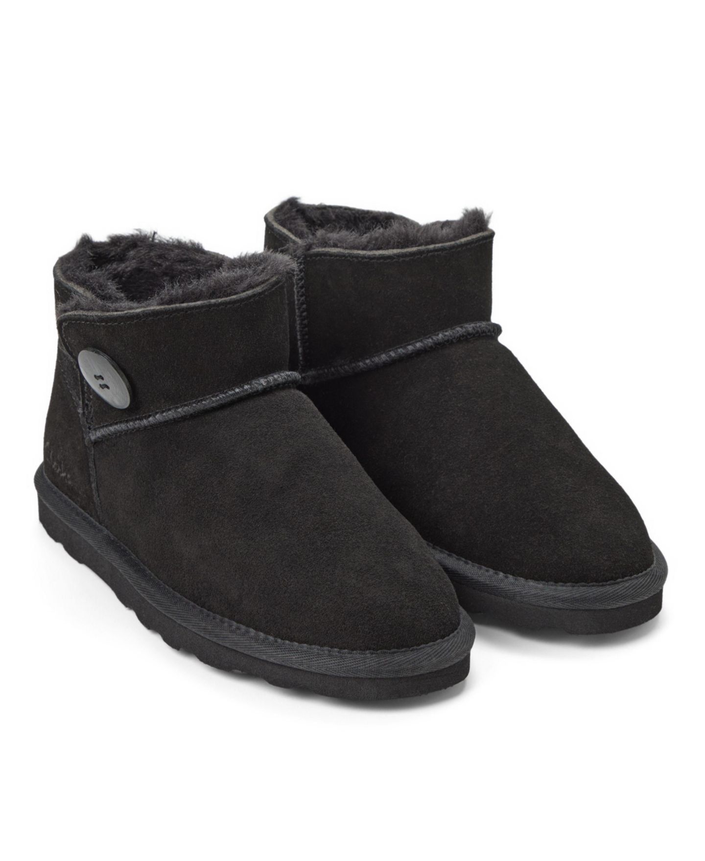 Женские тапочки Clarks Suede Memory Foam Boot Slippers with Wood Button Detail, цвет: Чёрный — фото 7