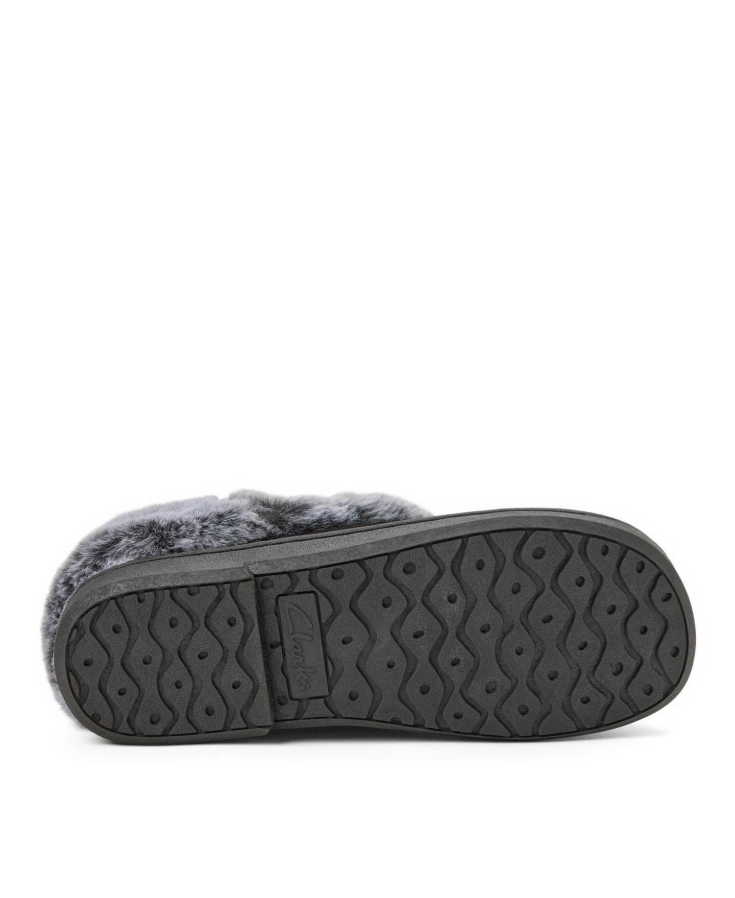 Женские сабо Clarks Suede Clog With Tipped Faux Fur Cuff and Button Detail Slippers, цвет: Чёрный — фото 5