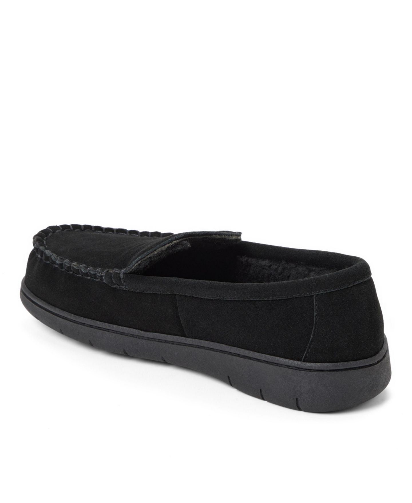 Мужские тапочки Clarks Venetian Moc Memory Foam Genuine Cow Suede Slippers, цвет: Чёрный — фото 6
