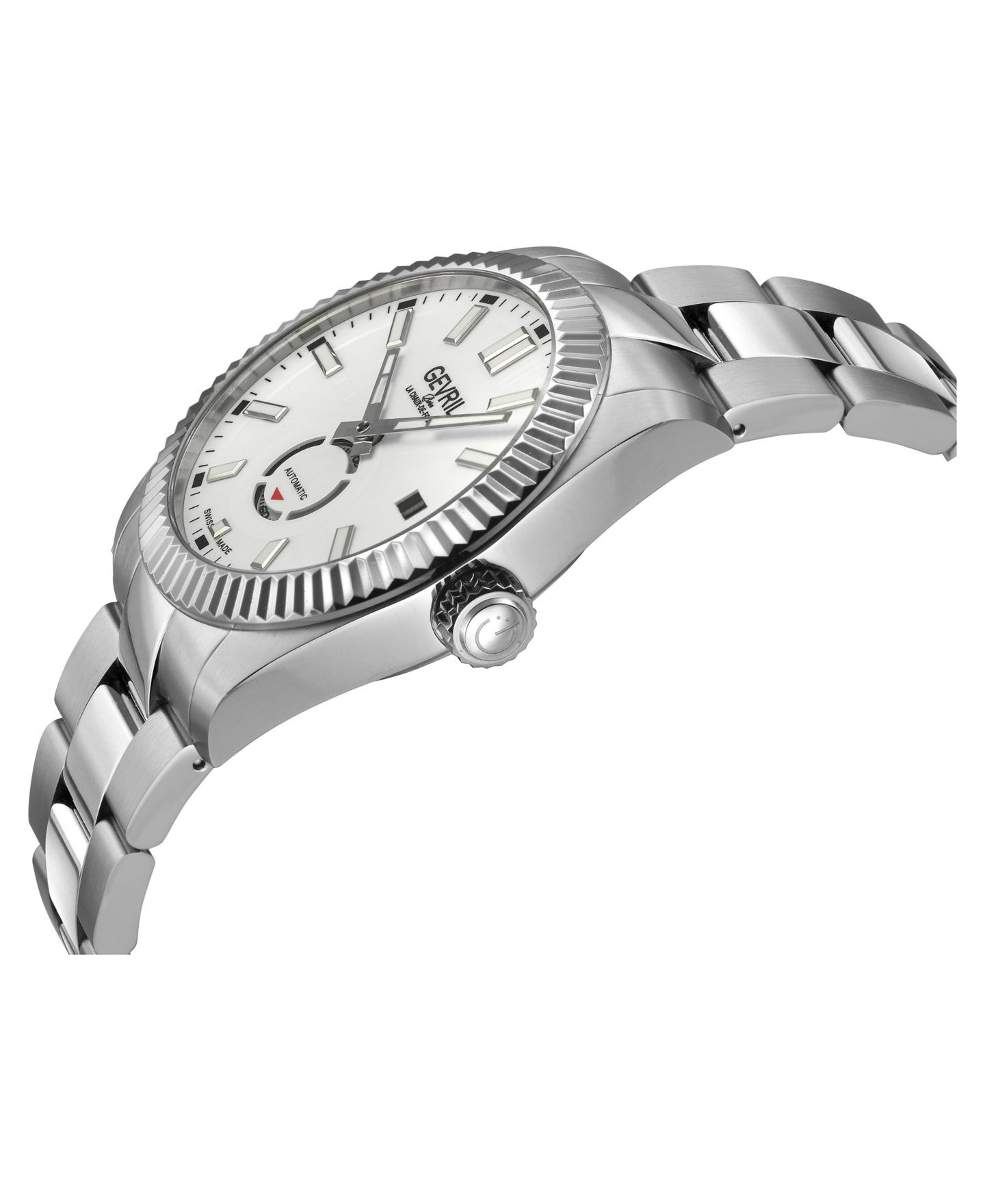 Мужские часы Gevril Swiss Automatic West Village Stainless Steel Bracelet Watch, 40mm, цвет: Серебряный — фото 3