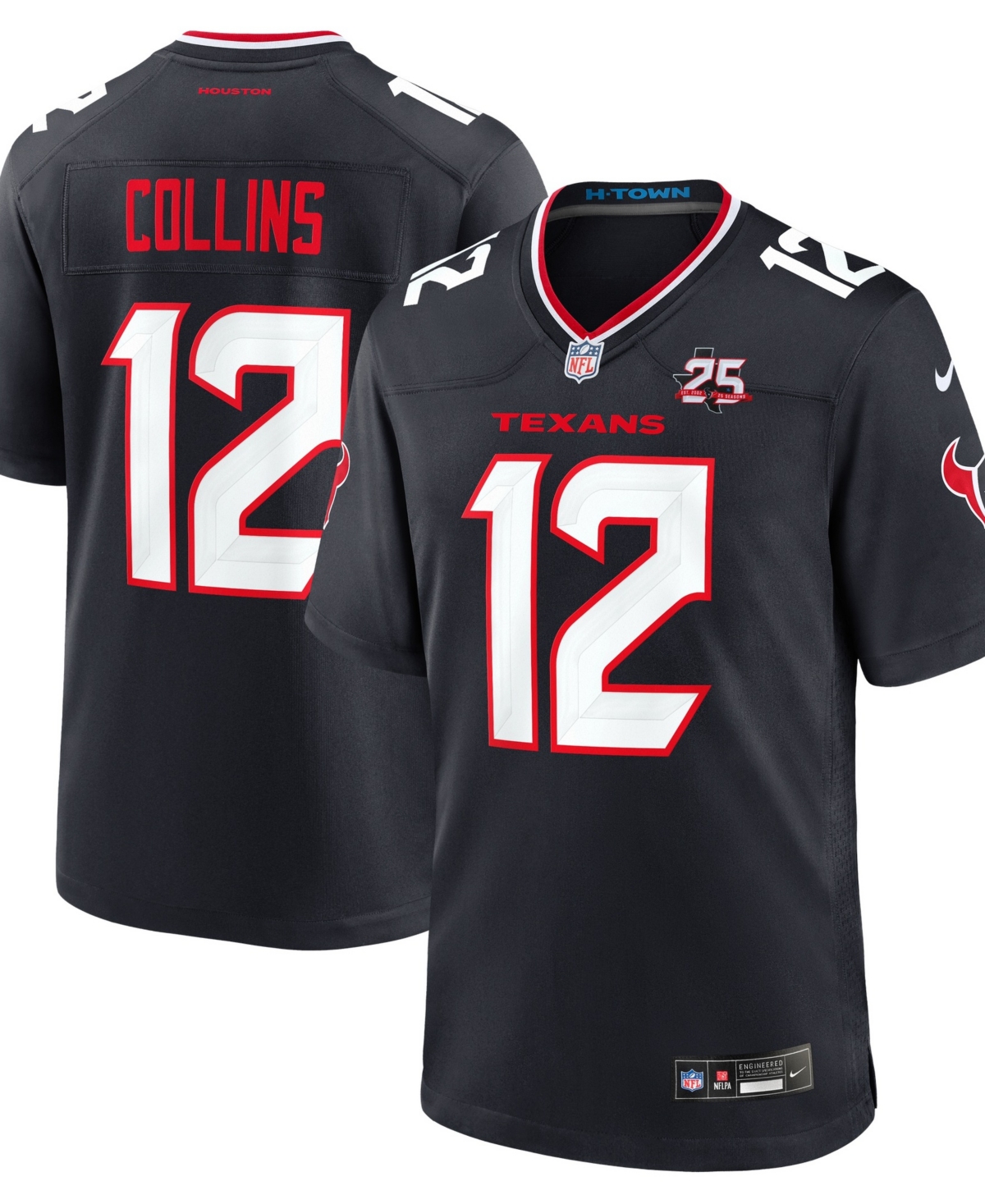 Nike Men's Nico Collins Navy Houston Texans Team 25th Season Game Jersey