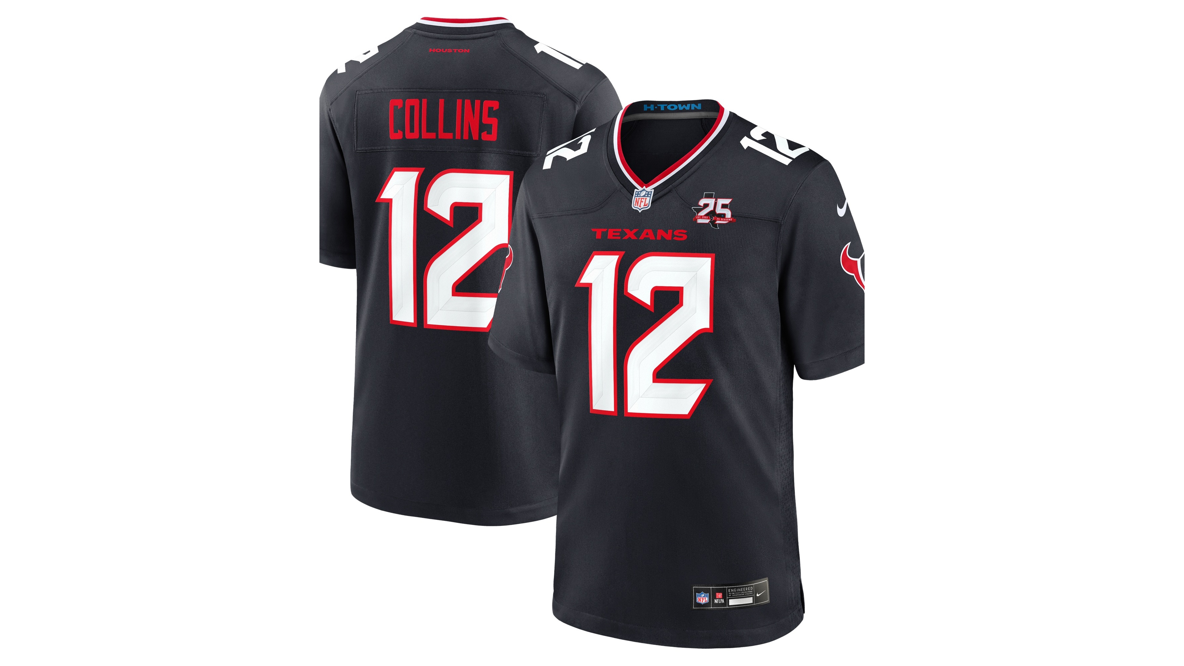 Nike Men's Nico Collins Navy Houston Texans Team 25th Season Game Jersey