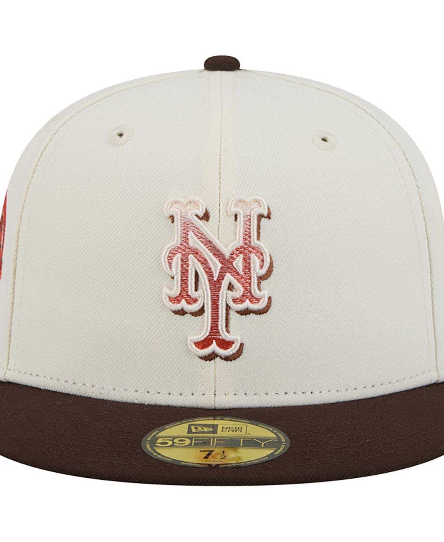 Мужская кепка New Era Natural/Brown New York Mets Pumpkin Spice 59FIFTY Fitted Hat — фото 7