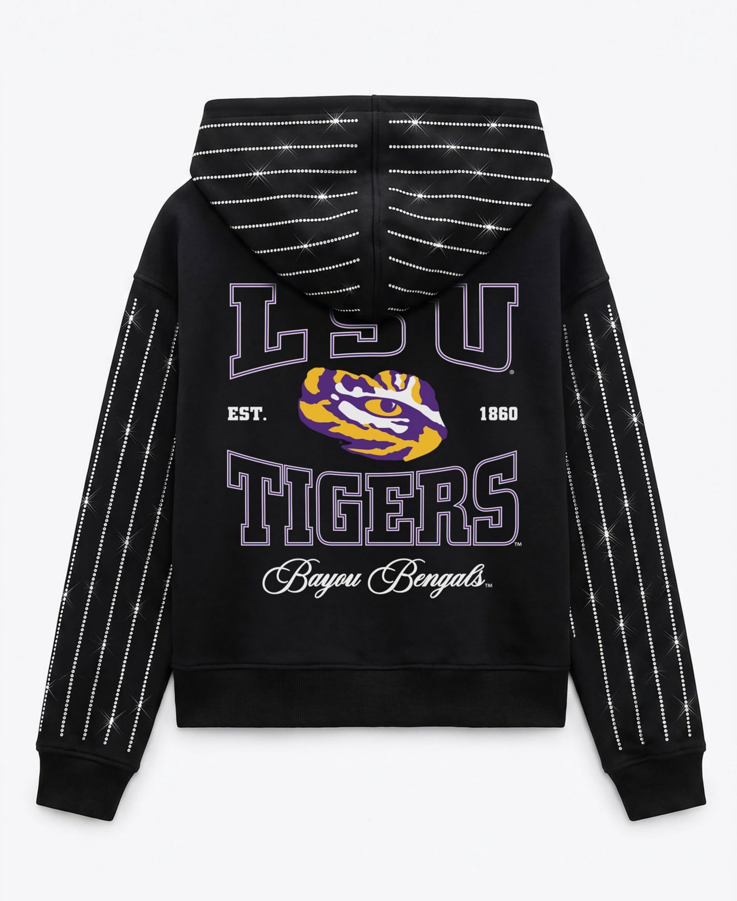 Женское худи Gameday Couture Black LSU Tigers Eyes on the Prize Mid-Crop Full-Zip — фото 2