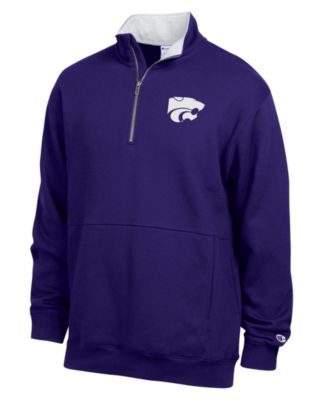 Men's Purple Kansas State Wildcats Fleece Quarter-Zip Pullover