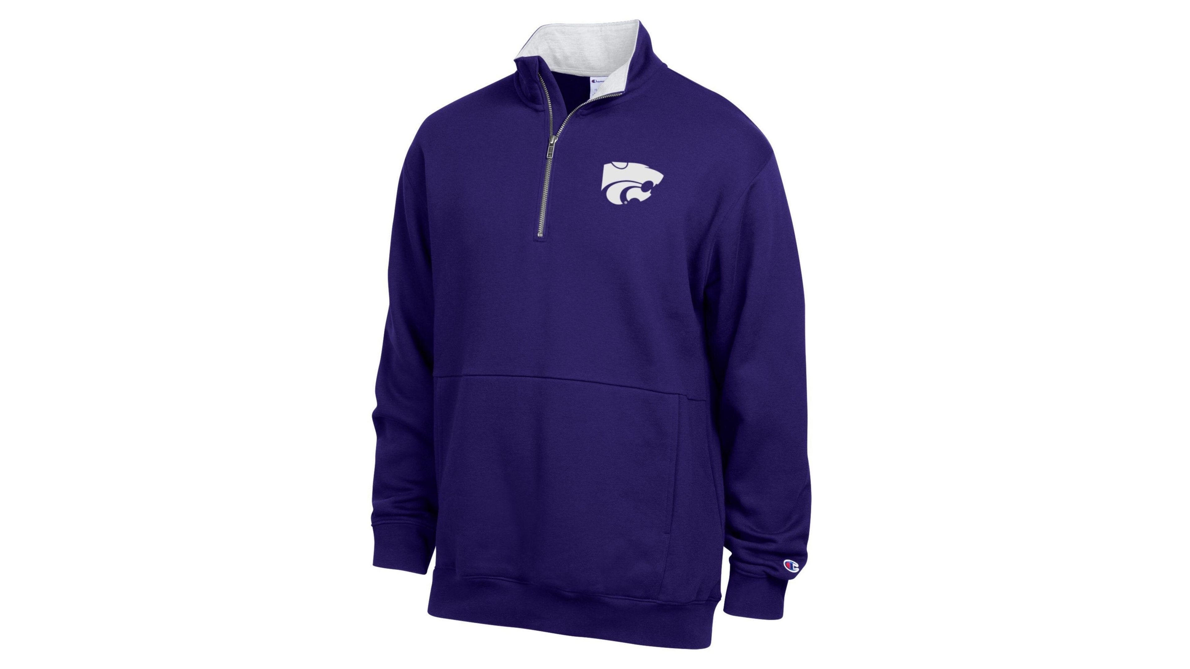 Champion Men's Purple Kansas State Wildcats Fleece Quarter-Zip Pullover