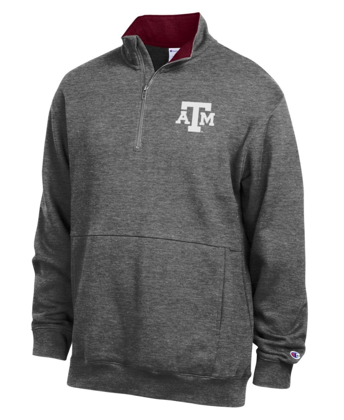 Champion Men's Charcoal Texas A M Aggies Fleece Quarter-Zip Pullover