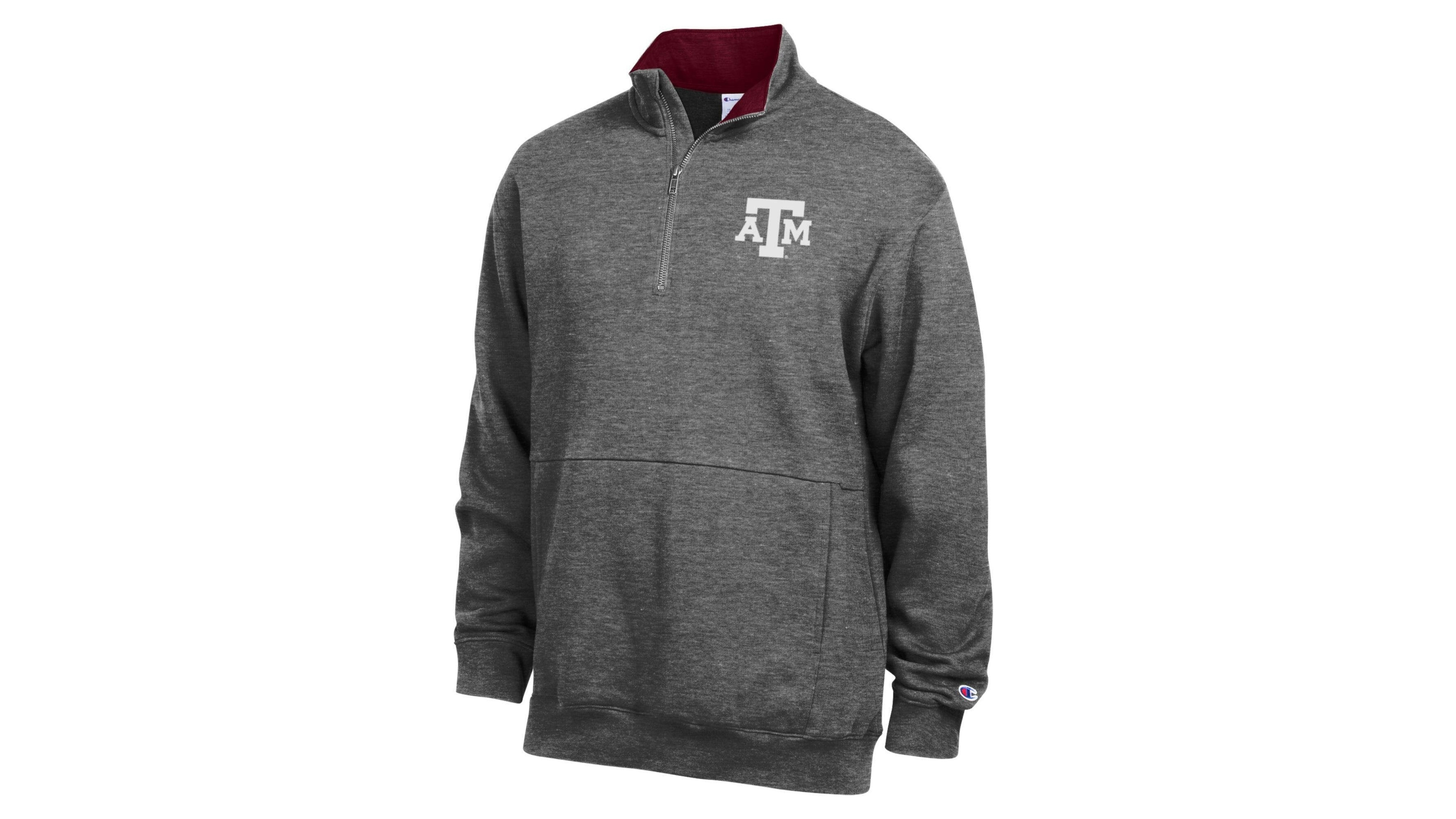 Champion Men's Charcoal Texas A M Aggies Fleece Quarter-Zip Pullover