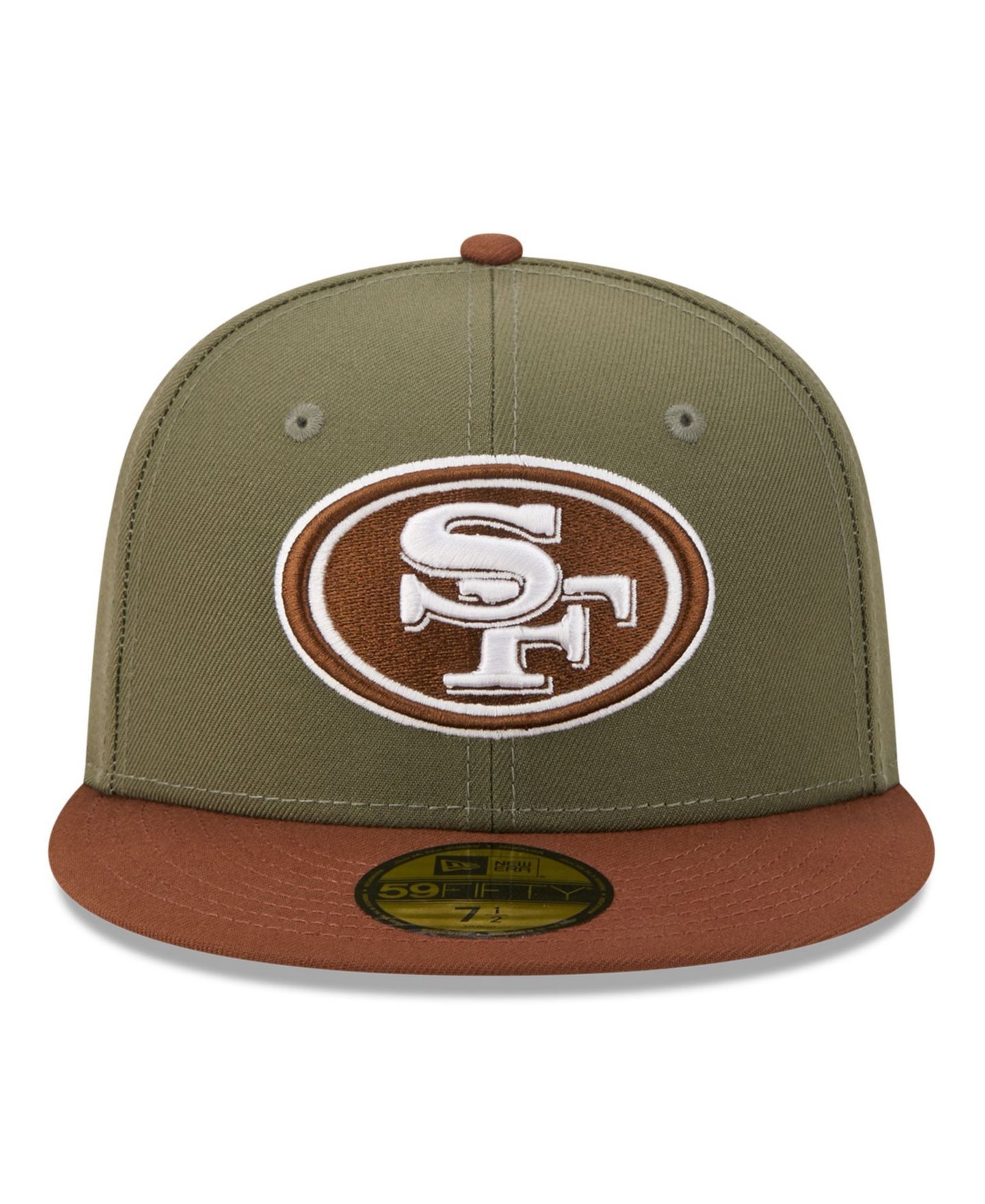 Мужские головные уборы New Era Olive/Brown San Francisco 49ers Color Pack 59FIFTY Fitted Hat — фото 5