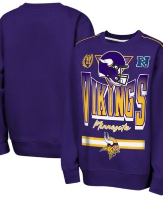 Big Boys' and Girls' Purple Minnesota Vikings Run Fleece Sweatshirt