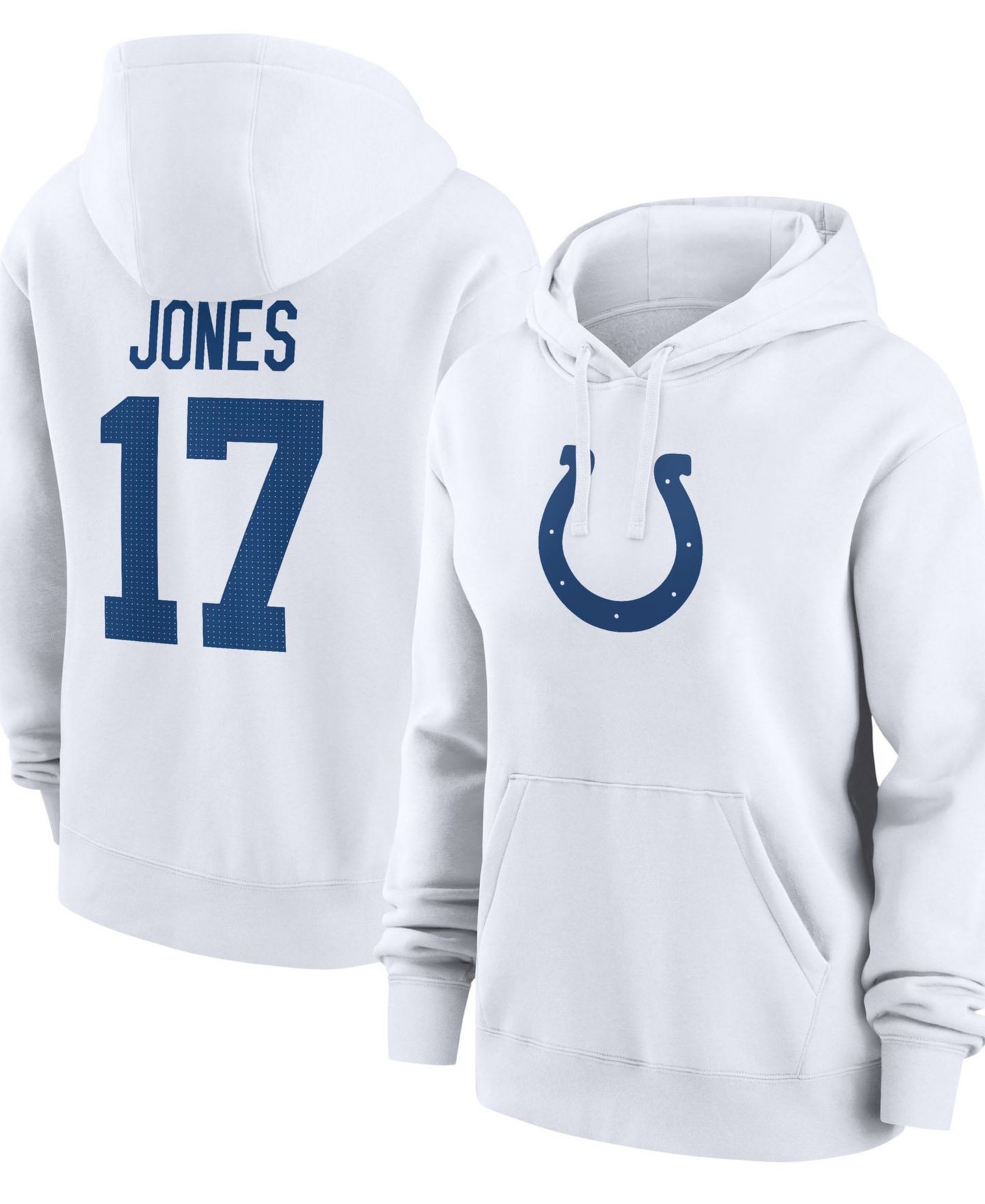 Женское худи Nike Daniel Jones White Indianapolis Colts Player Name Number Fleece — фото 1