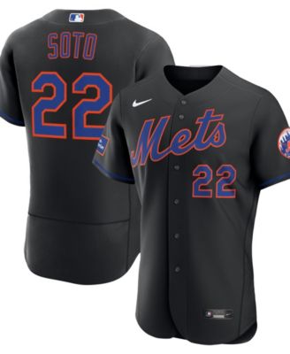 Men's Juan Soto Black New York Mets Alternate Authentic Sponsor Patch Jersey