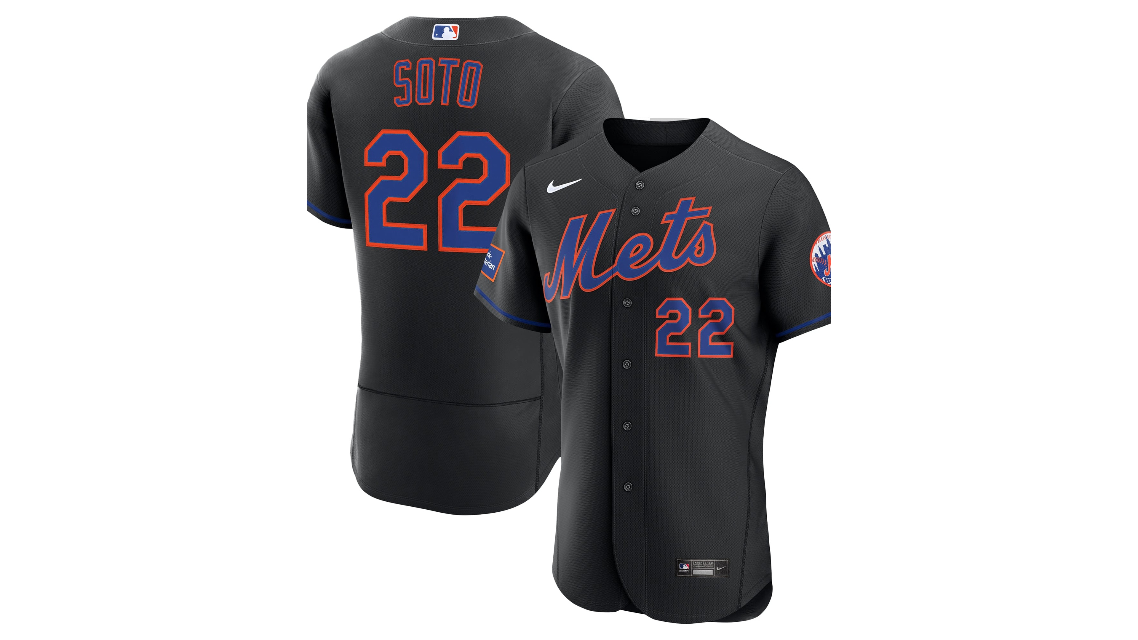 Nike Men's Juan Soto Black New York Mets Alternate Authentic Sponsor Patch Jersey