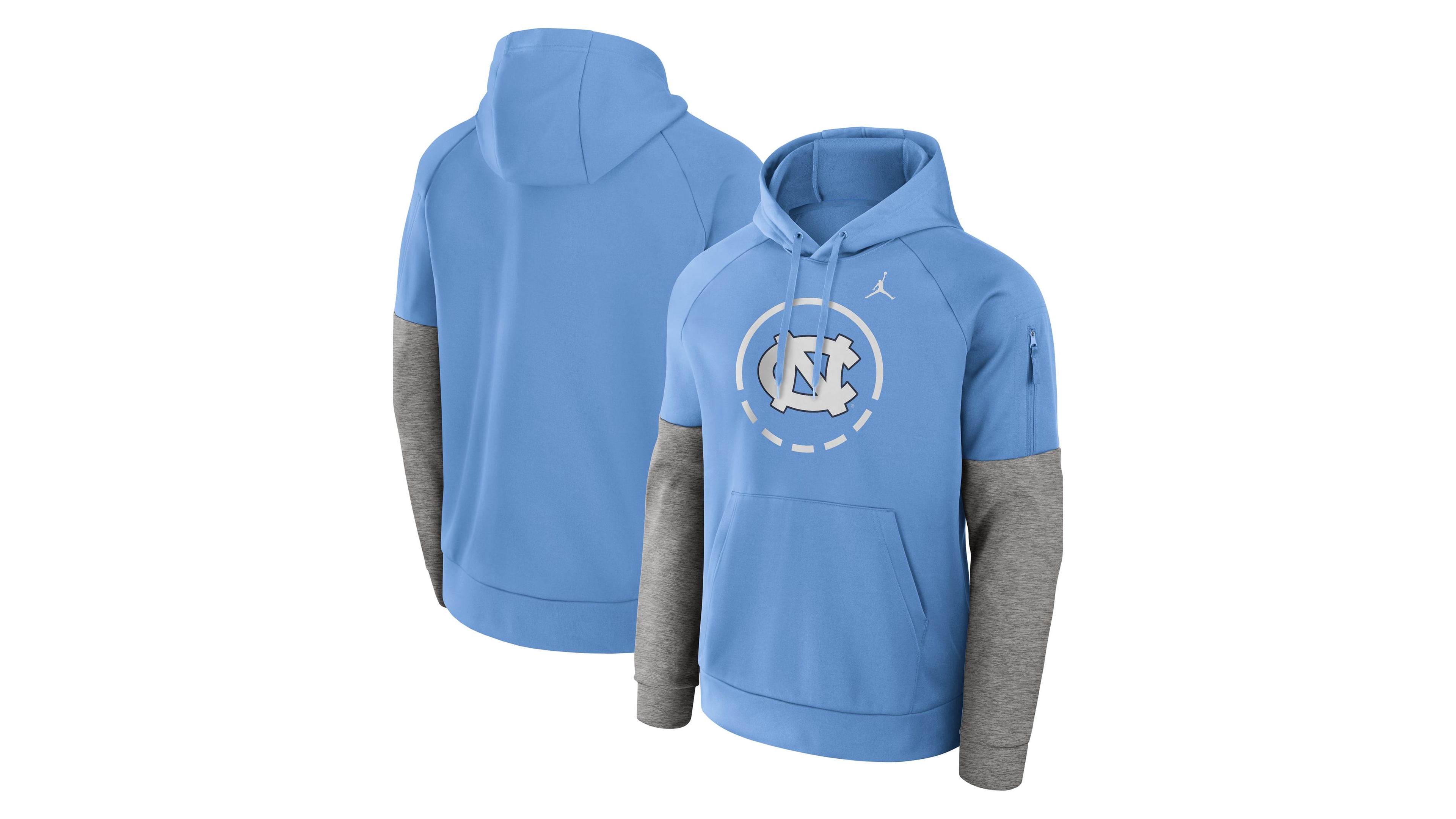 Jordan Men's Carolina Blue North Tar Heels Primetime Basketball Therma-fit Raglan Fleece Hoodie