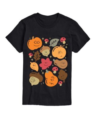 Men's Fall Icon Faces Graphic Crew Neck T-Shirt
