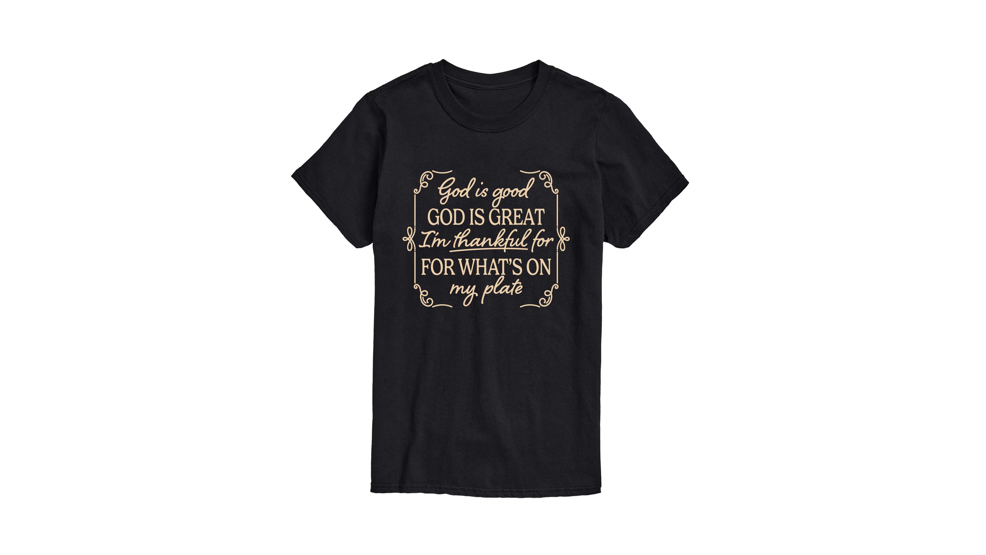 Airwaves Men's Thankful Plate Thanksgiving Graphic T-Shirt