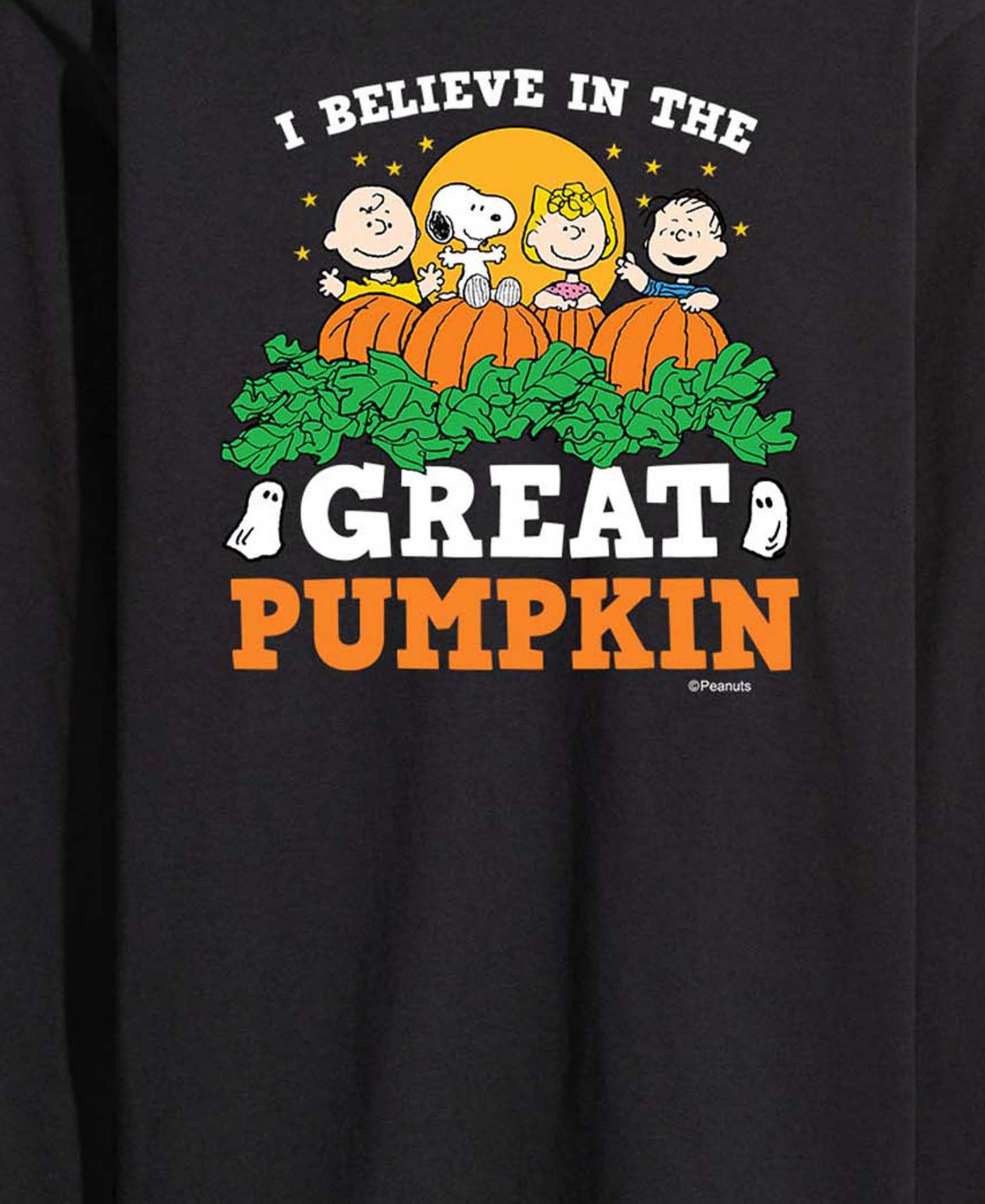 Мужская футболка AIRWAVES Believe in the Great Pumpkin Long-Sleeve Regular-Fit Graphic, цвет: Чёрный — фото 3