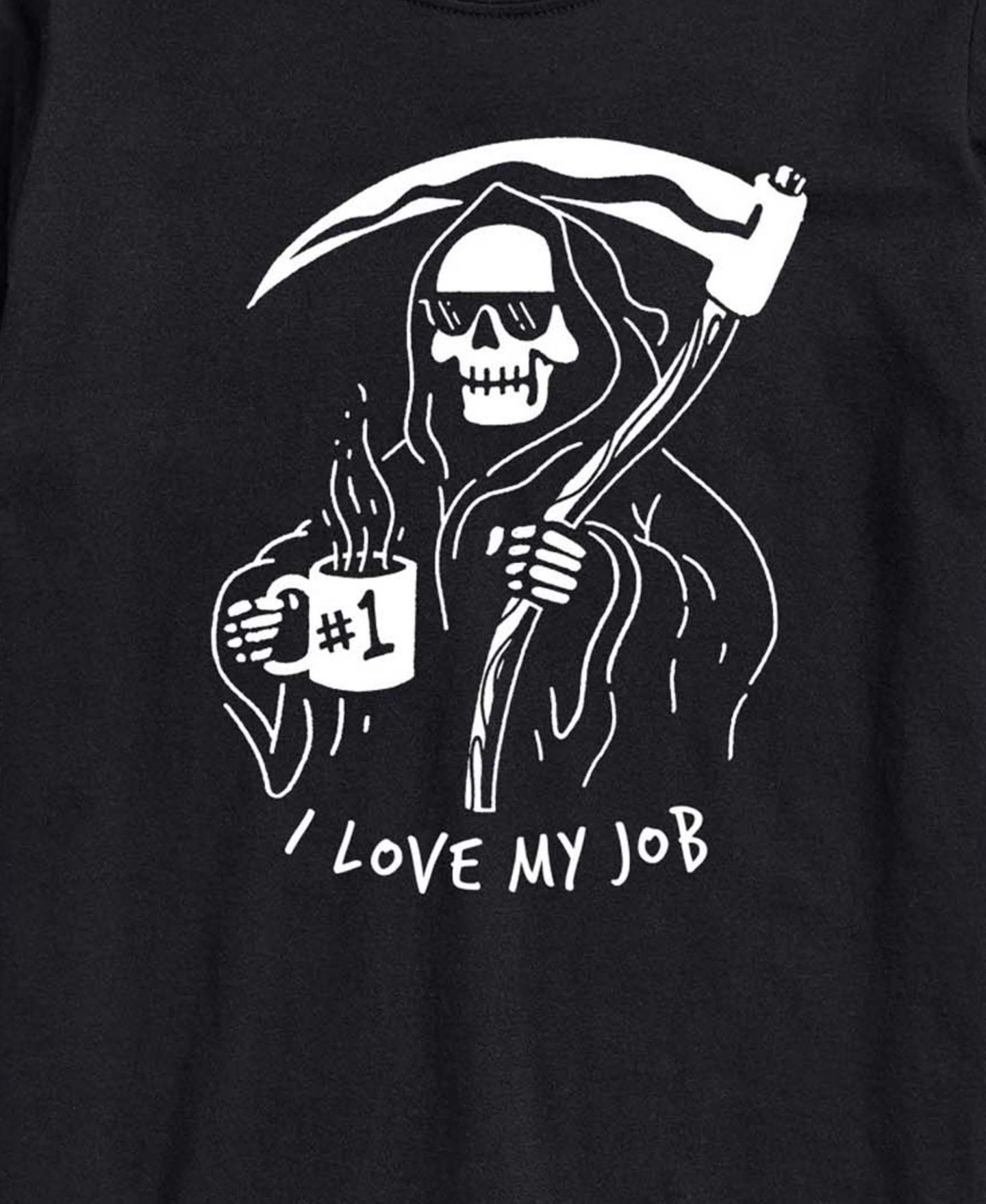 Мужская футболка AIRWAVES Love My Job Grim Reaper Halloween Regular-Fit, цвет: Чёрный — фото 3