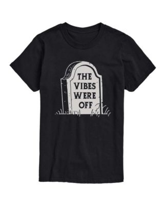 Men's Vibes Were Off Grave Stone Graphic Halloween T-Shirt
