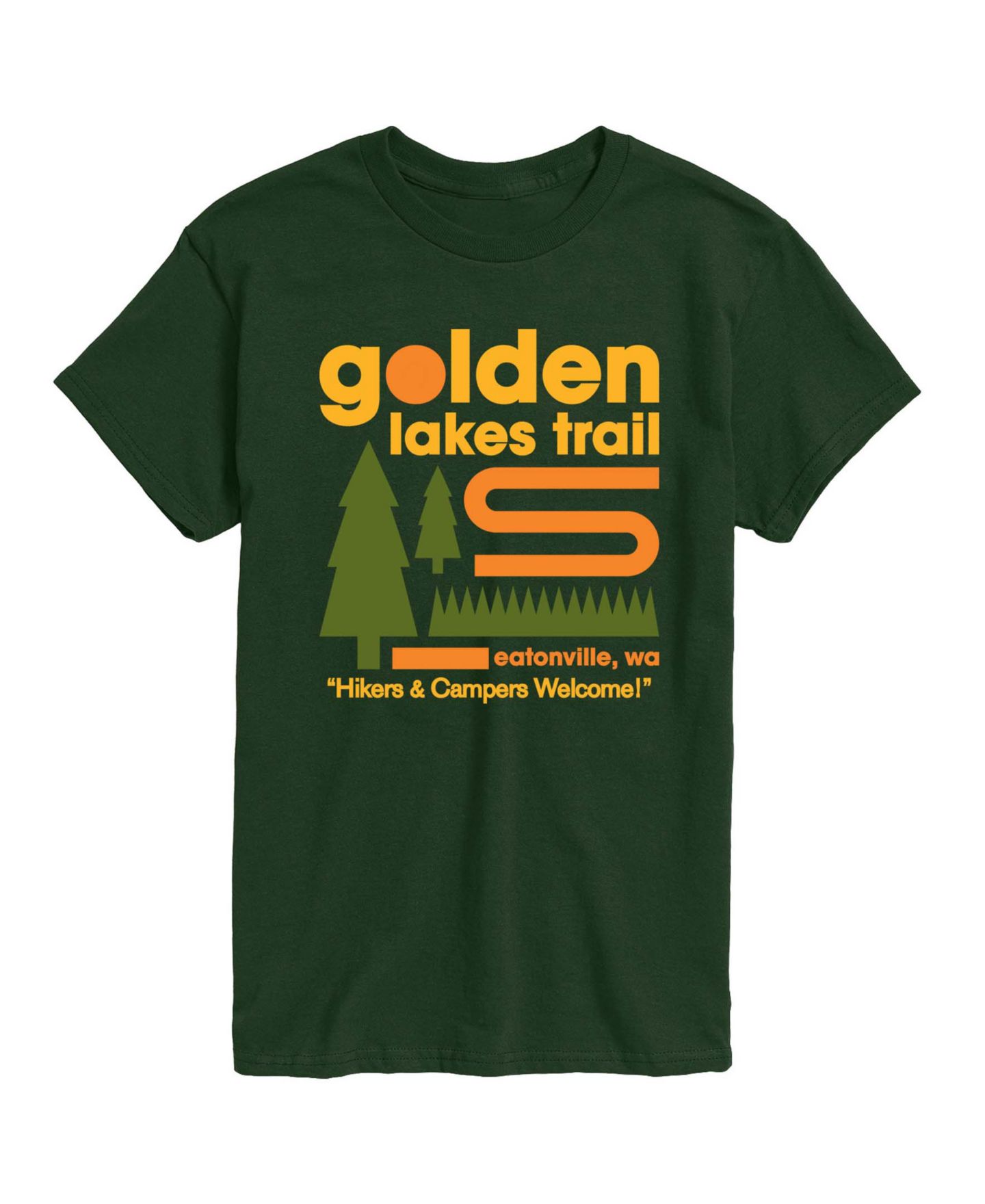 Мужская футболка AIRWAVES Golden Lakes Trail Graphic Crewneck, цвет: Тёмно-зелёный — фото 1