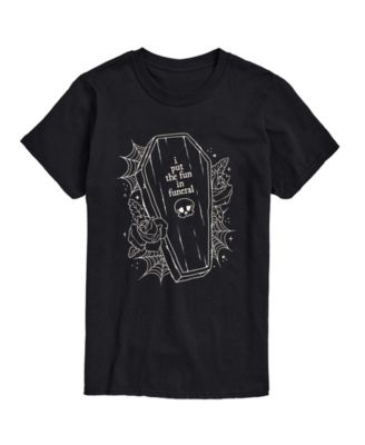 Men's Fun In Funeral Coffin Halloween Graphic T-Shirt