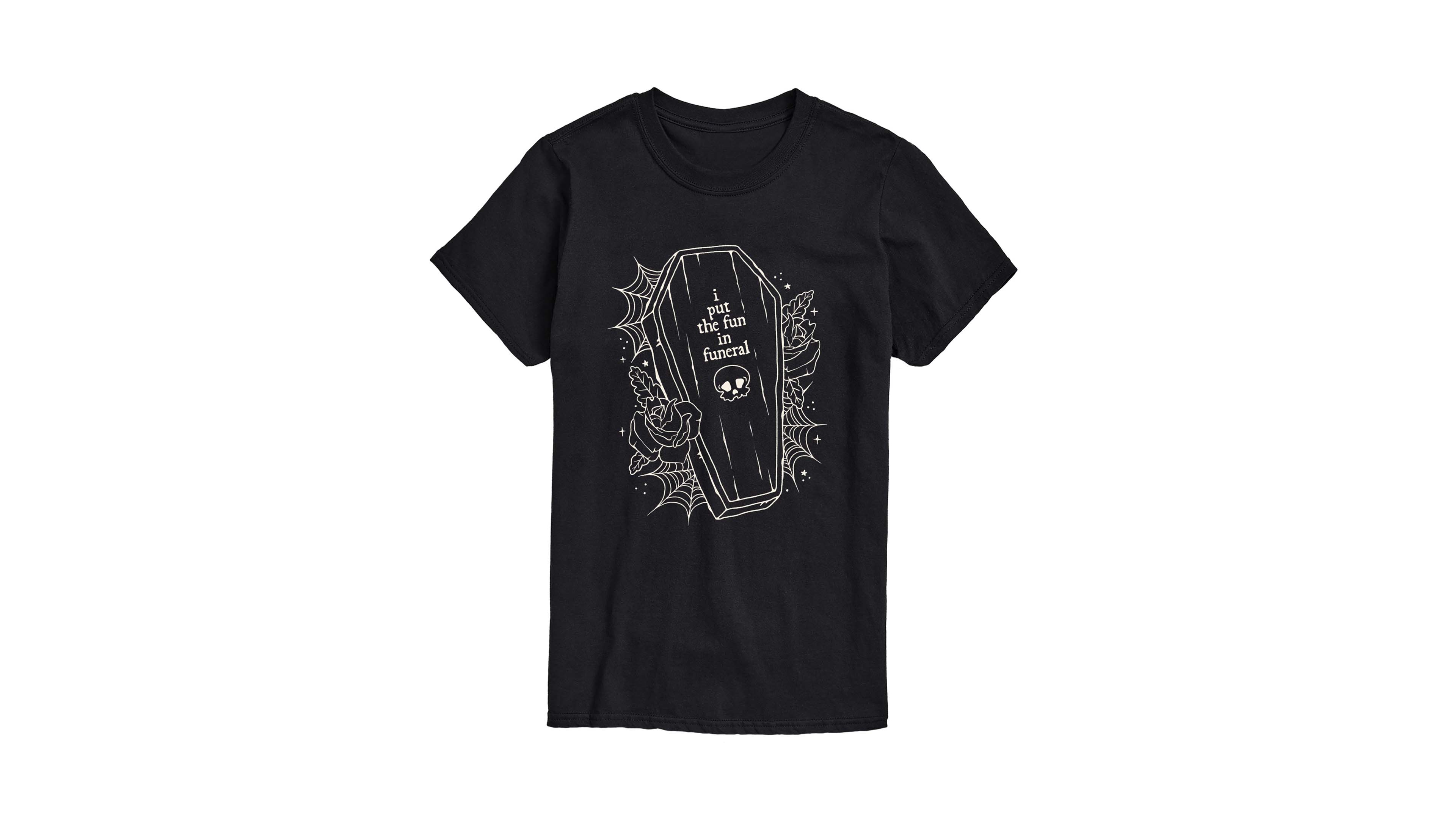 Airwaves Men's Fun Funeral Coffin Halloween Graphic T-Shirt