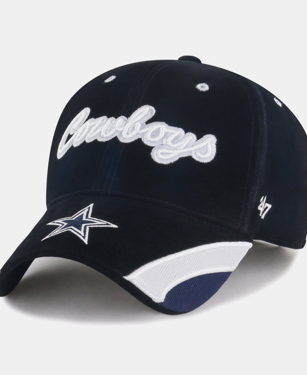'47 Brand Women's Navy Dallas Cowboys Denim Script Mvp Adjustable Hat - Navy