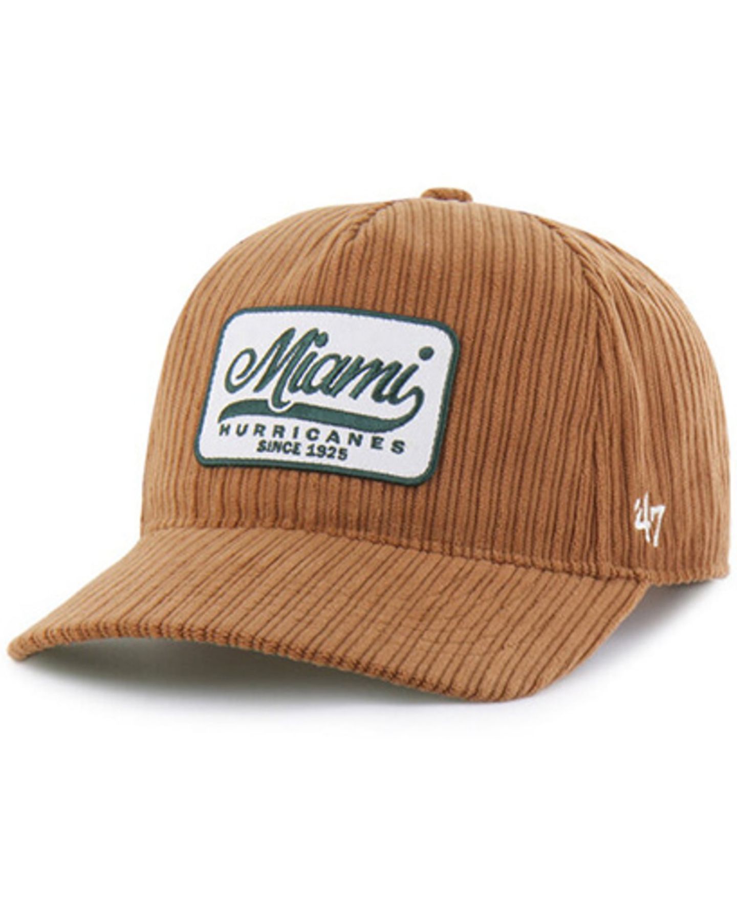 Кепка '47 Brand Brown Miami Hurricanes Corduroy Patch Hitch Adjustable Hat — фото 5