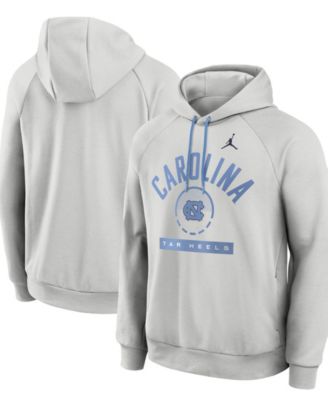 Men's Gray North Carolina Tar Heels Courtside Practice Dri-FIT Raglan Fleece Hoodie