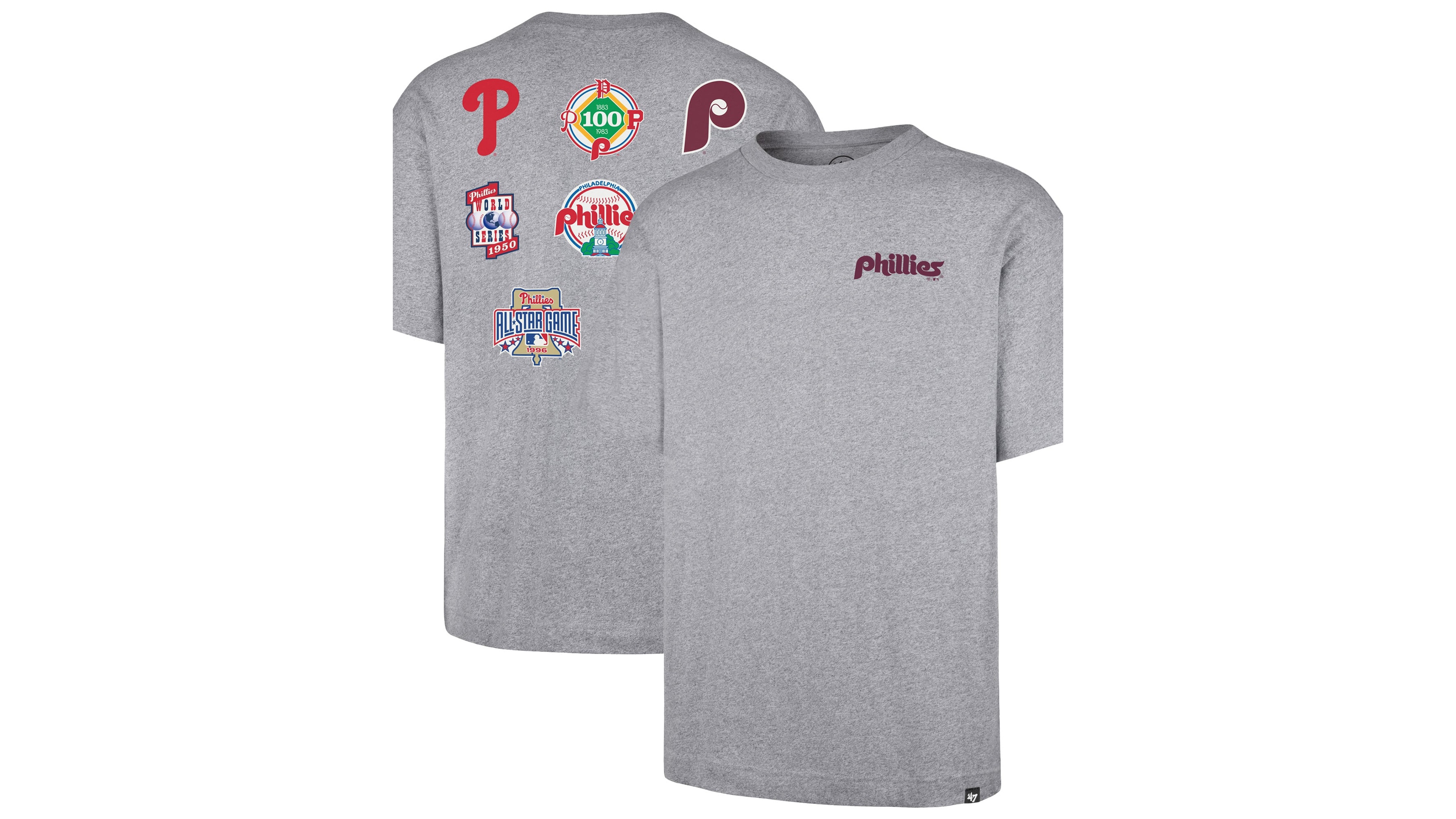 '47 Brand Men's Gray Philadelphia Phillies History Lock Foundation T-Shirt