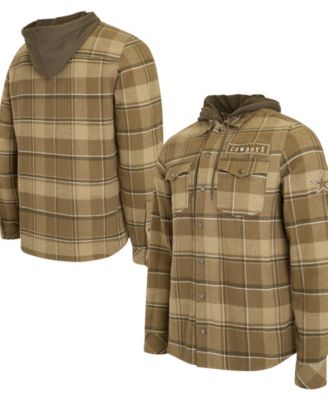 Men's Brown Dallas Cowboys Woven Hooded Full-Snap Shacket