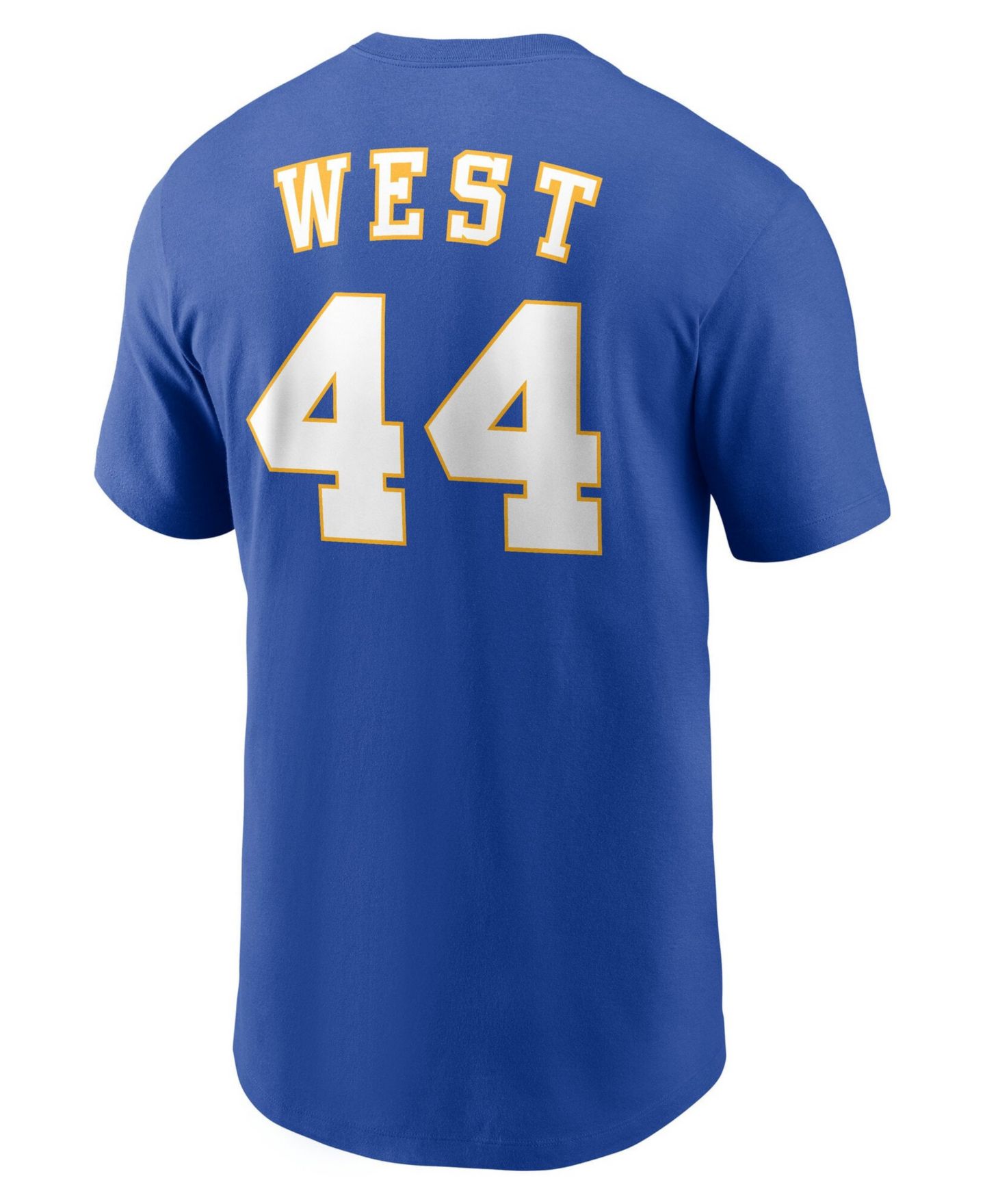 Мужская футболка Nike Jerry West Royal West Virginia Mountaineers Name Number — фото 2