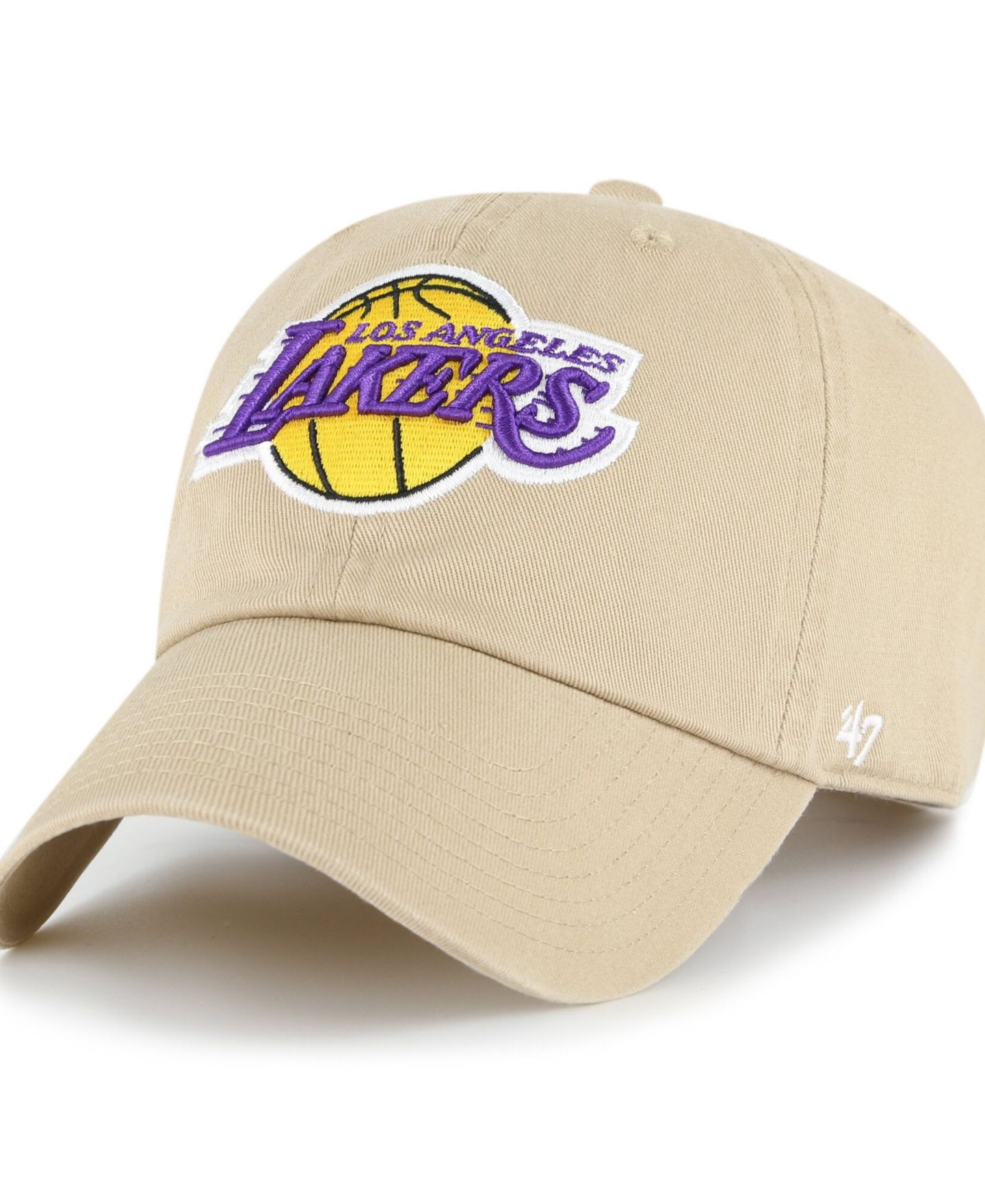 Мужская кепка '47 Brand Khaki Los Angeles Lakers Logo Clean Up Adjustable Hat — фото 1