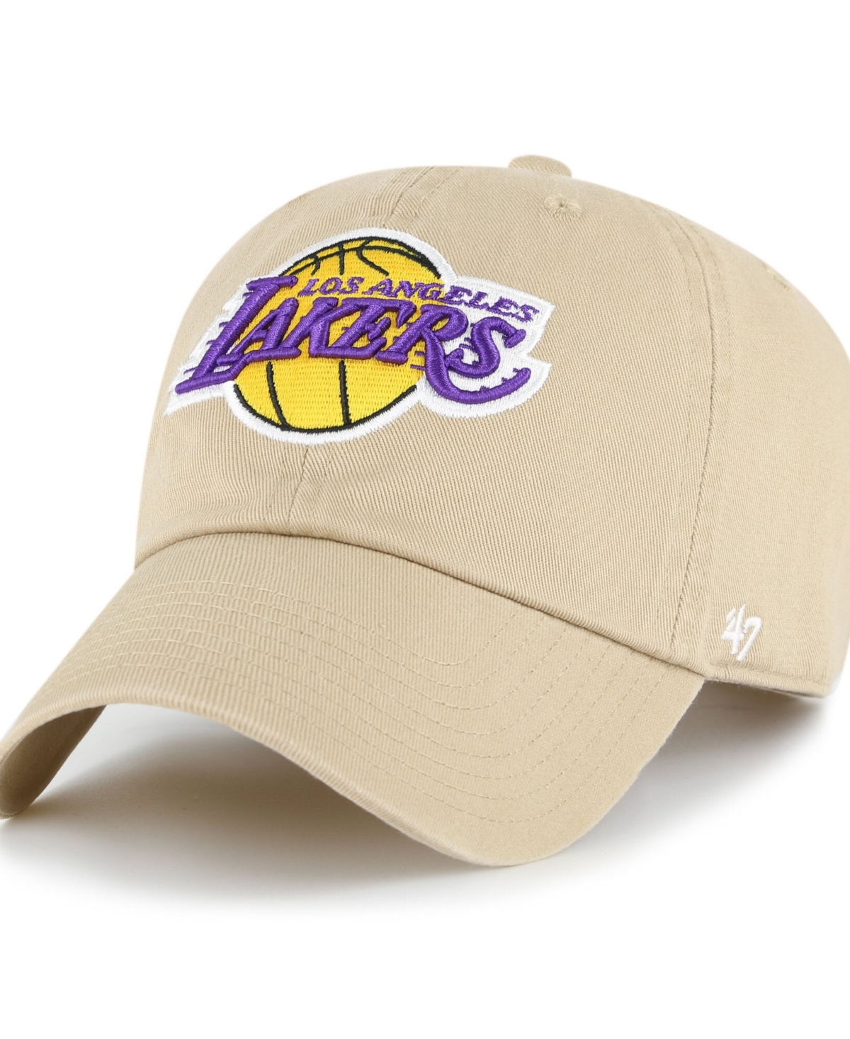 '47 Brand Men's Khaki Los Angeles Lakers Logo Clean Up Adjustable Hat - Khaki