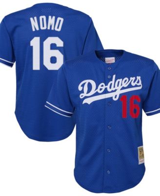 Big Boys' and Girls' Hideo Nomo Royal Los Angeles Dodgers Cooperstown Collection Mesh Batting Practice Jersey