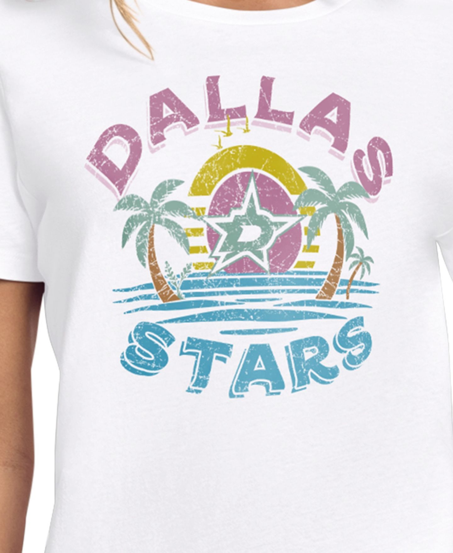 Женская футболка Starter White Dallas Stars Tonal Beach — фото 2