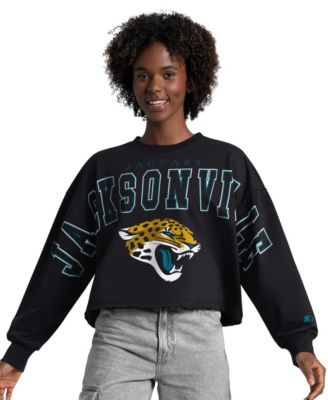Women's Black Jacksonville Jaguars Bleachers Cropped Sweatshirt