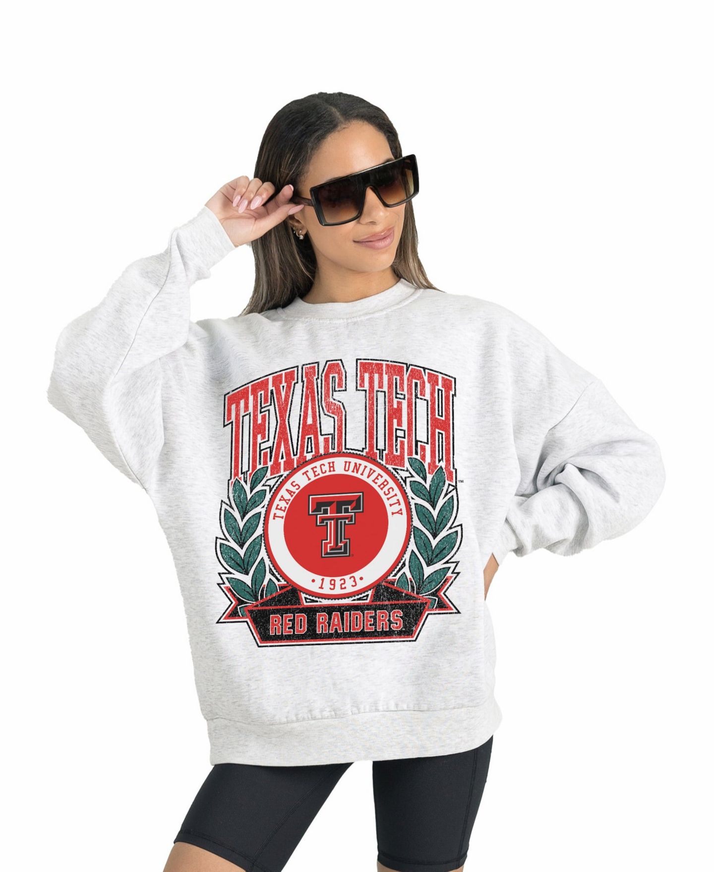 Женская толстовка Gameday Couture Gray Texas Tech Red Raiders Premium Fleece Drop Shoulder Oversized Pullover — фото 3