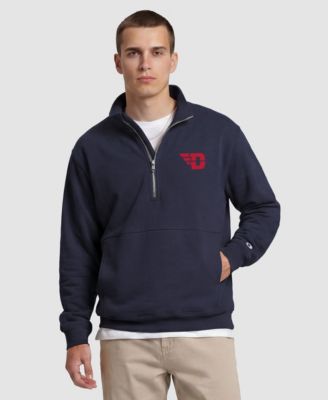 Men's Navy Dayton Flyers Quarter-Zip Fleece Pullover